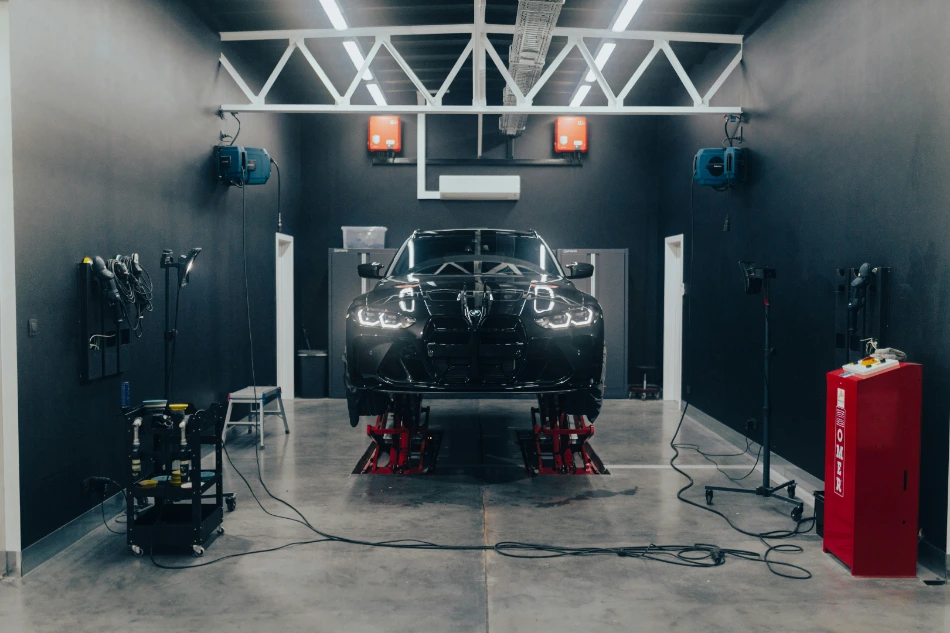 Professional auto detailing studio bay used for Bend, Oregon vehicle paint correction
